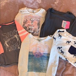 FIVE girls tees from Lucky Brand and Cat and Jack
